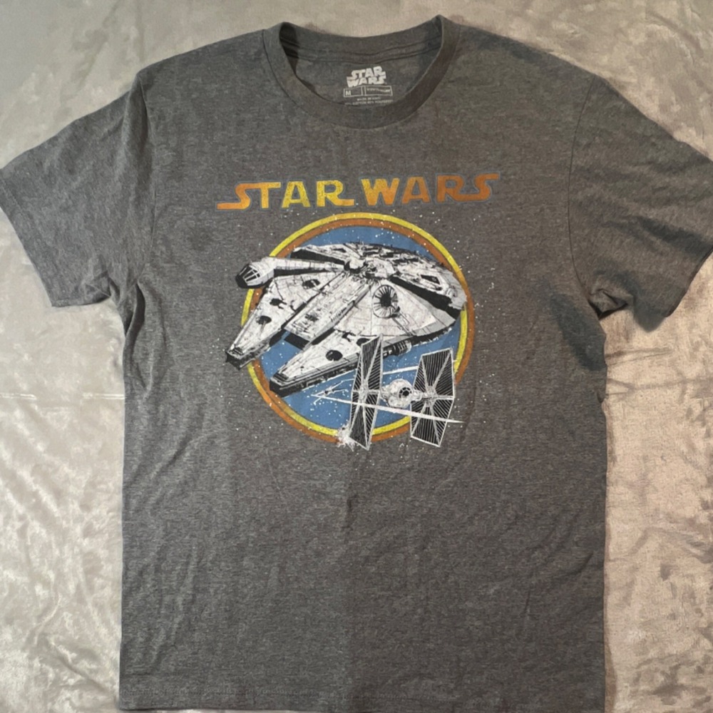 Star Wars Mens Shirt Gray M Short Sleeve Psy-FI